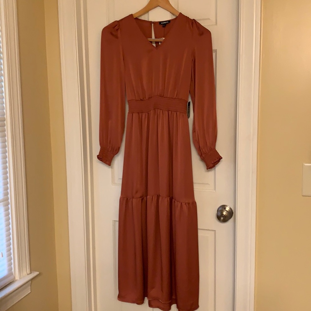 Express satin maxi dress